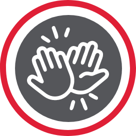 Two hands high-fiving