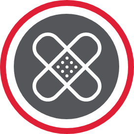 Two bandaids crossed over eachother