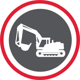 Outline of an excavator