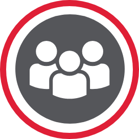 Icon of a group of people side by side.